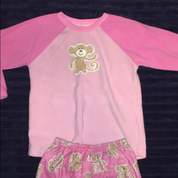 Carters pink monkey 2-piece pajama set 4T - Picture 2 of 5